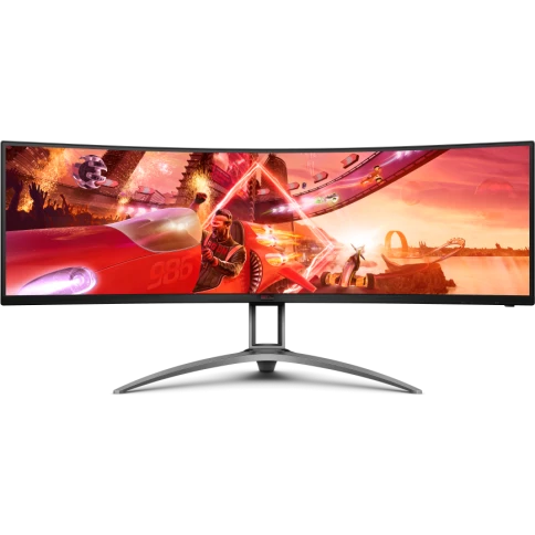 AOC AG493UCX2 49'', Curved, 5120x1440, VA, 165hz, 80M:1, 400cd, 1ms, 3xHDMI 2.0, DP 1.4, 3xUSB 3.2, Type-C 65W, Speakers, H. adj 100mm, 3Y, Black фото 1