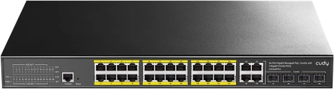 Коммутатор/ 24-Port Layer 2 Managed Gigabit PoE+ Switch with 4 Gigabit Combo Ports, 300W фото 1