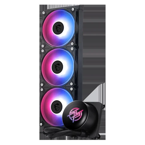 Система жидкостного охлаждения/ Water Cooling System MSI MPG CORELIQUID P13 360 (300W, 360mm, LED, Black, ARGB/ Fans: 3x120mm, 64.89CFM, 2050RPM/ Pump 20dBA, 3400RPM, Rad thickness 27mm/ S: 1851, 1700, AM5, AM4) фото 3