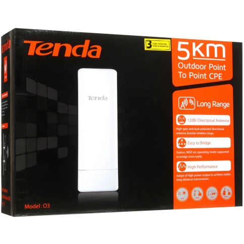 Точка доступа/ Tenda O3 Наружная точка доступа, 2,4 ГГц, до 150 Мбит/с, внутренняя антенна 1x12dBi, IP65, PoE, LAN 1x100 Мбит/с фото 7