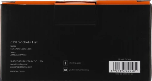 Кулер ID-Cooling DK-03 Soc-AM5/AM4/1200/1700/1851 черный 3-pin 26dB Al 100W 250gr Ret [DK-03] фото 3