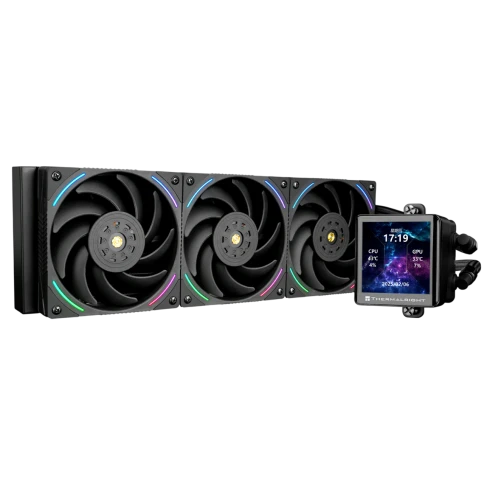 Система жидкостного охлаждения/ Water Cooling System Thermalright Frozen Vision 360 V2 (360mm, LED, Black, ARGB/ Fans: 3x120mm, 69CFM, 27dBA, 2150RPM/ Pump height 60mm, 23dBA, 3000RPM, Rad thickness 27mm/ S: 1700, 1200, 1851, 115X, 2011, 2066, AM5, AM4) фото 1