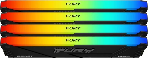 Память оперативная/ Kingston 32GB 3600MT/s DDR4 CL17 DIMM (Kit of 4) FURY Beast RGB фото 3
