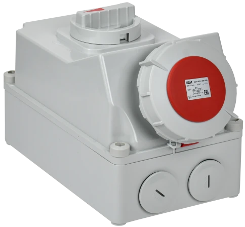 Розетка с мех. блок. ССИ-835 63А-6ч 380В 3P+PE+N IP67 IEK фото 1