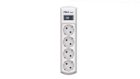 Сетевой фильтр Pilot Mini 4 розетки (евро с заземлением), 10А/2.2кВа, автомат, 1.8 м/ Surge protector Pilot Mini 4 euro outlets, 10A / 2.2kVt, automatic circuit-breaker, 1.8 m фото 3