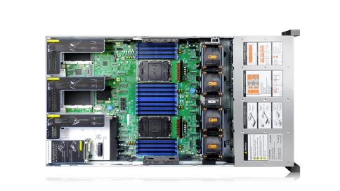 Серверная платформа/ Gooxi SL201-D12R-NV-G4 2u 12bay server with NVME bp,based on rapid sapphire 2xPCIe 5.0x16; 4xPCIe 5.0x8 2x 2.5" rear SAS/SATA 2x 2.5" rear NVMe 1300W 1+1 EU power cables фото 4