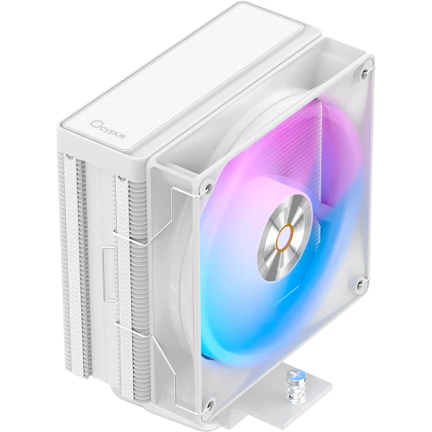 Кулер для процессора/ CPU Cooler Ocypus Delta A40 WH ARGB (220W, 4-pin PWM, 156.7mm, Al/Cu, 4x6mm, ARGB, 1x120mm, 73CFM, 29dBA, 2000RPM, S: 1851/1700/1200/115X, AM5/AM4, white) фото 1