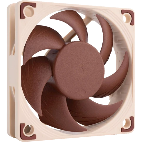 Кулер для корпуса/ Case Cooler Noctua NF-A6x15 PWM (60x60x15mm, 4-pin PWM, 23.4CFM, 19.8dBA, 3500RPM, Beige/Brown) фото 1