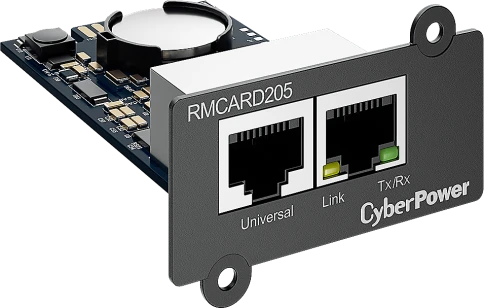 SNMP-карта CyberPower RMCARD205 — удалённое управление ИБП серий OL, OLS, PR, OR, совместимость с ENVIROSENSOR фото 1