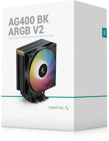 Устройство охлаждения(кулер) Deepcool AG400 Bk V2 ARGB Soc-AM5/AM4/1200/1700/1851 черный 4-pin 31.6dB Al+Cu 220W 643gr Ret (R-AG400-BKAMMN-GJD) фото 10