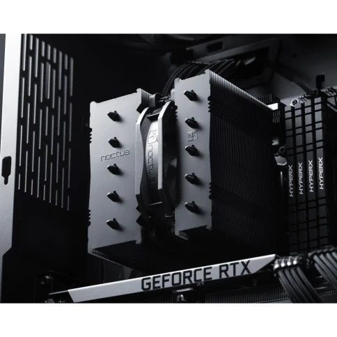 Кулер для процессора/ CPU Cooler Noctua NH-D12L chromax.black (148W, 4-pin PWM, 145mm, Al/Cu, 5x6mm, 1x120mm, 60.1CFM, 22.6dBA, 2000RPM, S: 1851/1700/1200/115X, AM5/AM4, Black) фото 6