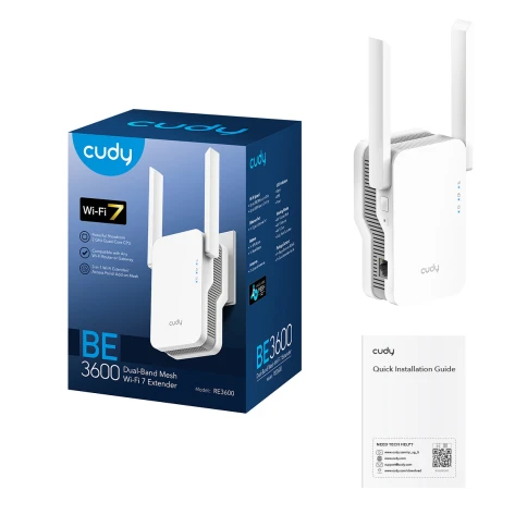 Усилитель Wi-Fi/ BE3600 Wi-Fi 7 Mesh Repeater, AP mode, Chipset Broadcom, Cudy Mesh Support,  2880Mbps at 5GHz + 688Mbps at 2.4GHz, 802.11ax/ac/a/b/g/n,  1 Gigabit Ethernet Port, WPS button, Intelligent Signal Light, WPA3, LED control фото 5