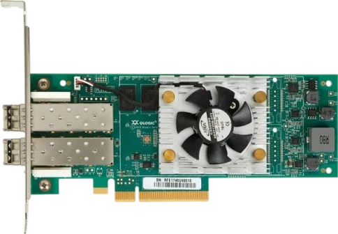 Qlogic QLE2672-CK PCIe 3.0, x8, 2-ports, 16GFC, SR-Optic, трансиверы установлены, LP+FH brackets, OEM фото 1