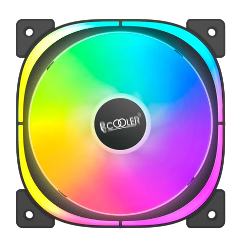Кулер для корпуса/ Case Cooler PCCooler EF120 ARGB BK (120x120x25mm, 4-pin PWM, ARGB, 37.98CFM, 25.7dBA, 1500RPM, Black) фото 1