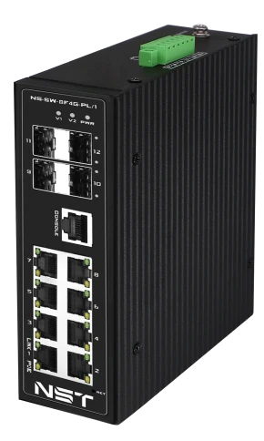 Промышленный управляемый (L2+) PoE коммутатор Fast Ethernet/ Промышленный управляемый L2 PoE коммутатор Fast Ethernet на 8 FE RJ45 PoE + 4 GE SFP порта. Порты: 8x10/100Base-T, 4x100/1000Base-X. Порты PoE: 1-2 - до 90W (IEEE 802.3af/at/bt),3-8 - до 30W (IE фото 4
