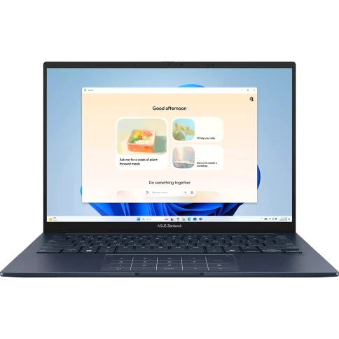 Ноутбук/ ASUS UX3405CA-ST1350 14"(2880x1800 OLED 16:10)/Intel Core Ultra 5 225H(3.3Ghz)/16384Mb/512SSDGb/noDVD/Int:Intel Arc graphics/Cam/BT/WiFi/75WHr/war 1y/1.28kg/Ponder Blue/DOS + алюм корп; +чехол; NumberPad фото 1