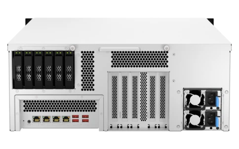 Сетевое хранилище без дисков/ ENTERPRISE QNAP TS-h3087XU-RP-E2378-64G QuTS hero NAS, Xeon E-2378 8C 16T 2.6-4.8GHz, 64 GB ECC DDR4 (4 x 16 GB) up to 128GB (4 x 32 GB), 30-bay (24 x 3.5-inch SATA + 6 x 2.5-inch SATA), 2x10 GbE, 2x2.5 GbE, 3xPCIe Slot (2 x фото 7