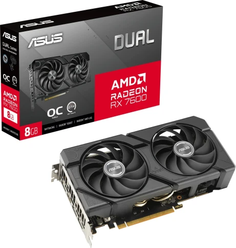 Видеокарта Asus PCI-E DUAL-RX7600-O8G-EVO AMD Radeon RX 7600 8Gb 128bit GDDR6 2280/17500 HDMIx1 DPx3 HDCP Ret фото 4