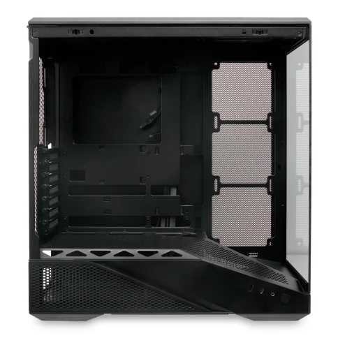 Корпус без блока питания/ Case HSPD F711, Panoramic Full Tower, Black, TG, 0.7 SPCC, no fans ATX, mATX, mITX 190/420/280mm 2x2.5", 2x3.5", 7xPCI 1xUSB-A 3.0, 1xUSB-C 445x235x475mm фото 3