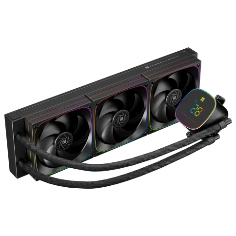 Система жидкостного охлаждения/ Water Cooling System Thermalright Frozen Horizon 360 Digital (360mm, LED temp., Black, ARGB/ Fans: 3x120mm, 68.9CFM, 28.2dBA, 2000RPM/ Pump height 53.2mm, Rad thickness 27mm/ S: 1700, 1200, 1851, 115X, AM5, AM4) фото 5