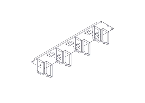 Horizontal Cable Organizer Uniprom Series, 2U, Steel Rings, 2 Rows фото 3