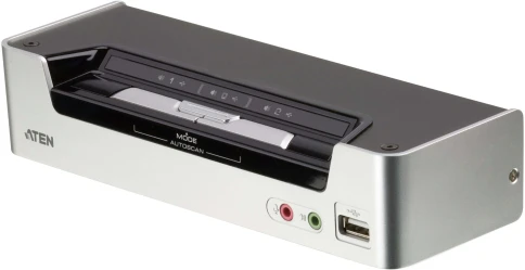 Переключатель, электрон., KVM+Audio+USB 2.0,  1 user USB+HDMI =>  2 cpu USB+HDMI, соШнур. USB 2х1.8м., настол., исп.стандарт, без OSD, некаскад../ CUBIQ 2 PORT HDMI KVMP SWITCH W/1.8M фото 1