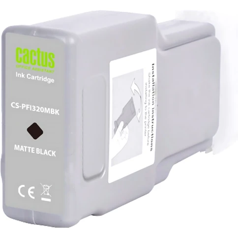 -/ Картридж струйный Cactus CS-PFI320MBK черный матовый (300мл) для Canon imagePROGRAF TM-200/TM-200 MF фото 2