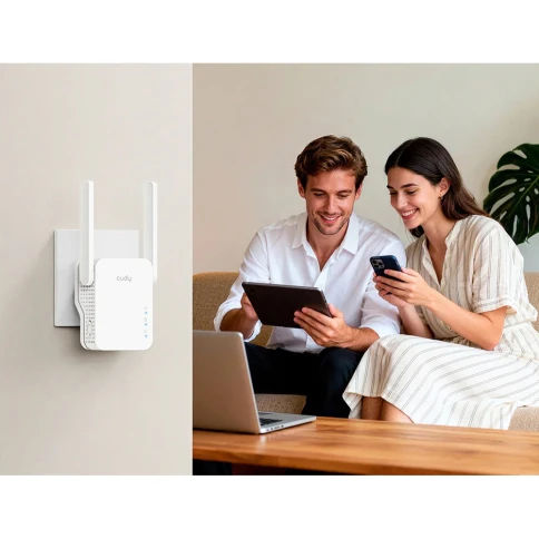 Усилитель Wi-Fi/ N300 Wi-Fi Mesh Repeater, AP mode,  300Mbps at 2.4GHz, 802.11/b/g/n,  1 10/100Mbps Port,  WPS button, Intelligent Signal Light, Access Control, LED control, Cudy APP фото 7