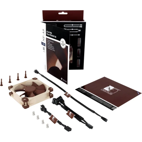 Кулер для корпуса/ Case Cooler Noctua NF-A9 PWM (92x92x25mm, 4-pin PWM, 46.44CFM, 22.8dBA, 2000RPM, Beige/Brown) фото 5