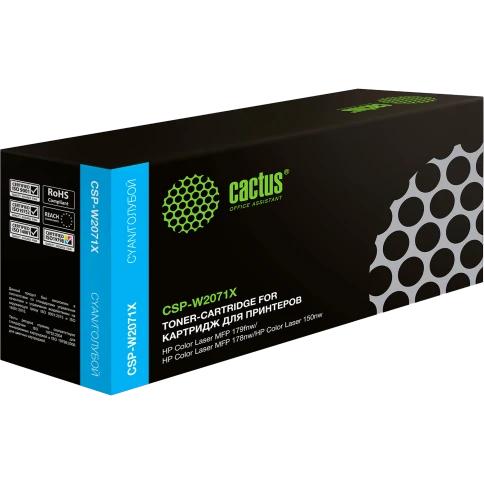 -/ Картридж лазерный Cactus CSP-W2071X 117X голубой (1300стр.) для HP Color Laser 150a/150nw/178nw MFP/ фото 1