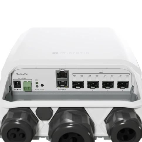 Коммутатор/ FiberBox Plus CRS305-1G-4S+OUT with 800MHz CPU, 256MB RAM, 1xGigabit LAN, 4 x SFP+ cages, RouterOS L5 or SwitchOS (dual boot), IP66 compliant outdoor enclosure, mounting kit, PSU, PoE injector фото 5