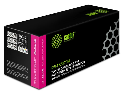 -/ Картридж лазерный Cactus CS-TK5270M TK-5270M пурпурный (6000стр.) для Kyocera Ecosys P6230cdn/M6230c фото 1