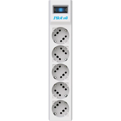 Сетевой фильтр/ Surge protector Pilot SG5 5 outlets (GP), 10A / 2.2kVt, automatic circuit-breaker, 7 m фото 2
