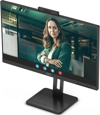 AOC Q27P3QW 27" 2560x1440, IPS, 75Hz, 50M:1, 350cd,  4ms, 2xHDMI 1.4, DisplayPort 1.2, 4xUSB 3.2, Camera 2.0mp, H. adj 150mm, pivot, Speakers, VESA, 3Y, Black фото 8