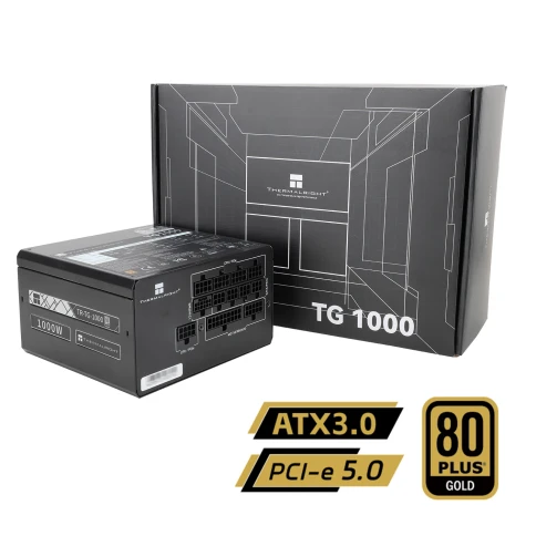 Блок питания ПК/ Power Supply Thermalright, 1000W 80+ Gold (ATX, 3.0, PCIe 5.0, Full modular, 1x24(20+4)pin 600mm, 1xCPU 8(4+4)pin 650mm, 2xPCIe*2 8(6+2)pin 650+150mm, 1x12VHPWR PCIe 5.0 12+4pin 600mm, 4xSATA*4 450+150+150+150mm, 2xMOLEX4pin*3 500+150+150 фото 1