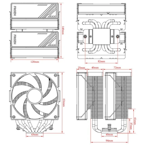 Кулер ID-Cooling Frozn A620 Soc-AM5/AM4/1200/1700/1851 черный 4-pin 29.85dB Al+Cu 270W 1190gr Ret (FROZN A620 BLACK) [FROZN A620 BLACK] фото 16