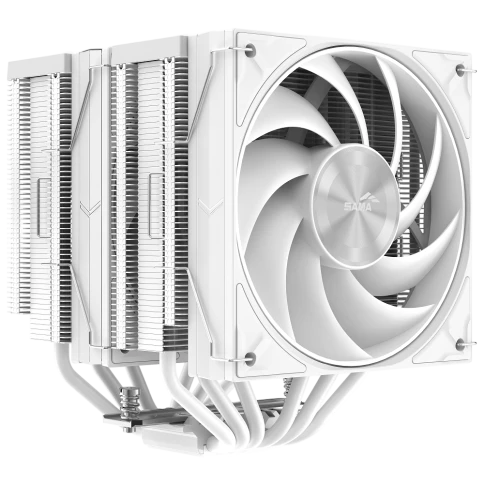 Кулер для процессора/ CPU Cooler SAMA A60W (265W, 4-pin PWM, 156.5mm, 6x6mm, 2x120mm, 78CFM, 29dBA, 2200RPM, S: 1851/1700/1200/115X, AM5/AM4, white) фото 1