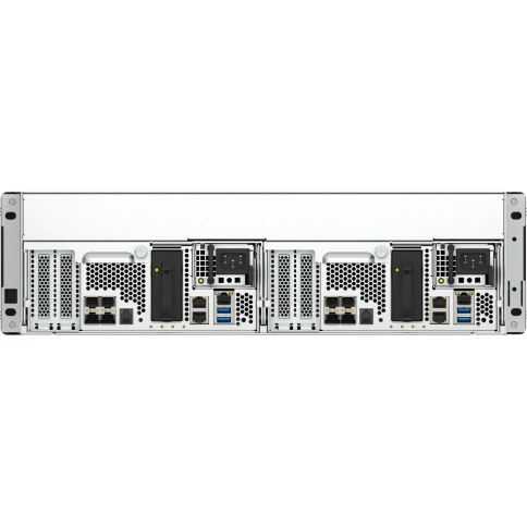 Сетевое хранилище без дисков/ Enterprise QNAP ES1686dc-R2-2123IT-64G Network RAID drive, two controllers, 16 3.5"/2.5" SAS 12 Gbps bays, rack-mounted, 2 power supplies, 2 x Intel Xeon D-2123IT, 2.2 GHz (3.0 GHz), 64 GB DDR4. фото 7