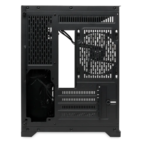 Корпус без блока питания/ Case HSPD F330, Panoramic Mini-tower, Black, TG, 0.5 SPCC, 3x120mm ARGB (FN027) mATX, mITX 160/400/200mm 1x2.5", 2x3.5", 4xPCI 1xUSB-C 3.0, 2xUSB-A1.0 428x280x375mm фото 4
