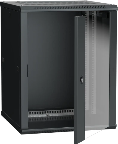 Шкаф LINEA W 18U 600x600 мм дверь стекло, RAL9005 фото 1