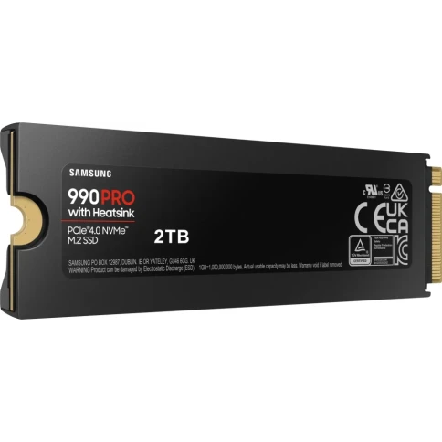 Твердотельный накопитель/ Samsung SSD 990 PRO, 2000GB, M.2(22x80mm), NVMe 2.0, PCIe 4.0 x4, V-NAND TLC, R/W 7450/6900MB/s, IOPs 1 400 000/1 550 000, DRAM buffer 2048MB, TBW 1200, DWPD 0.33, with Heatsink (12 мес.) фото 7