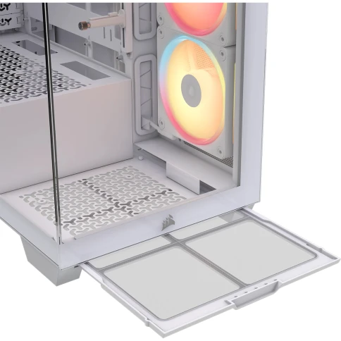 Корпус без блока питания/ Case Corsair 3500X LX-R RGB iCUE LINK, Midi-Tower, TG, 3x120mm ARGB, 2xUSB-A 3.2, 1xUSB 3.2 Type-C, E-ATX, ATX, mATX, mITX White фото 2