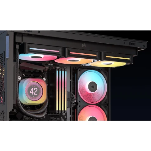Корпус без блока питания/ Case Corsair 3500X LX-R RGB iCUE LINK, Midi-Tower, TG, 3x120mm ARGB, 2xUSB-A 3.2, 1xUSB 3.2 Type-C, E-ATX, ATX, mATX, mITX Black фото 6