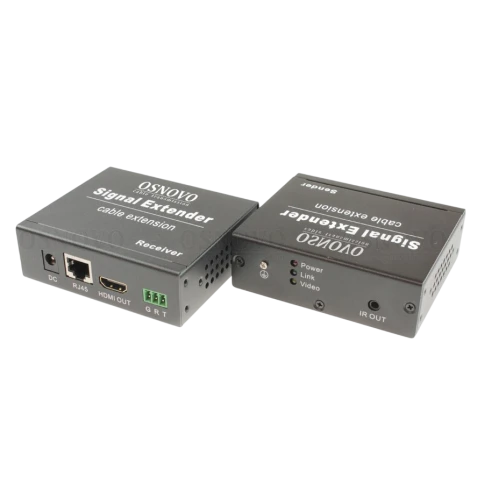 Комплект/ OSNOVO Комплект для передачи HDMI, RS232, ИК управления и питания по кабелю витой пары (HDBaseT). Расстояние передачи до 40м (4K2K(30Гц)), до 70м(1080p). Поддержка технологии Power over HDBaseT(PoH) фото 1