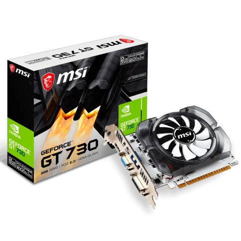 Видеокарта/ VGA MSI NVIDIA GeForce GT N730-2GD3V3 2GB, DDR3/128-bit, PCIe 2.0, 1xD-Sub, 1xHDMI 1.4, 1xDVI-I, 1-slot фото 1