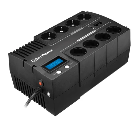 ИБП CyberPower BR1200ELCD, Line-Interactive, 1200VA/720W, 8 Schuko розеток, USB&USB Charger, RJ11/RJ45, LCD дисплей, Black, 0.33х0.2х0.01м., 9кг./ UPS Line-Interactive CyberPower BR1200ELCD 1200VA/720W USB/RJ11/45/charger A/С  (4+4 EURO) фото 5