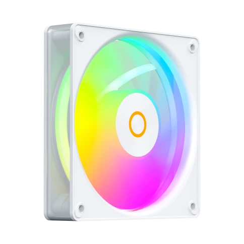 Кулер для корпуса/ Case Cooler Ocypus Gamma F12 Elite WH ARGB REVERSE BLADE (120x120x25mm, 4-pin PWM, ARGB, 56CFM, 26dBA, 1800RPM, White) фото 1