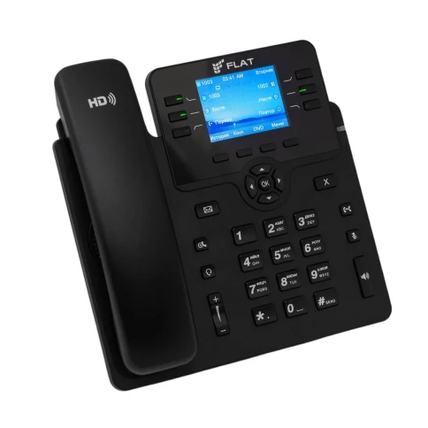 IP-телефон Flat-Phone B6: 6 SIP-аккаунтов, 2 порта 10/100/1000BASE-T (RJ-45), ЖК-дисплей, PoE,  адаптер питания 220В, ТОРП фото 2