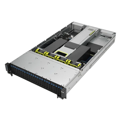 Серверная платформа/ ASUS RS720-E11-RS24U 2U, 2x LGA4677, Intel C741, 32x 5600/4800 MHz (1DPC)/4400(2DPC), 24x 2.5" hs NVMe, 2x M.2, 4x PCIe 5.0, 1 dual-slot GPU, 1x OCP 3.0, 2x 10Gbe RJ45(Intel X710-AT2), 1+1 2600W PWS фото 3