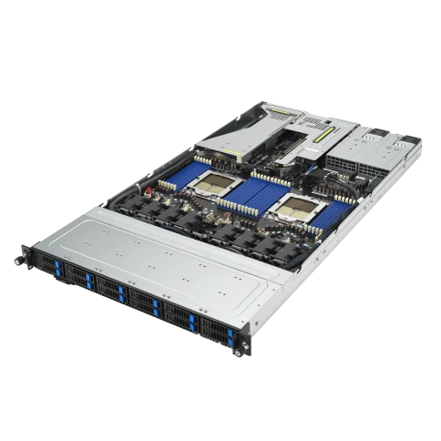 Серверная платформа/ ASUS RS700A-E12-RS12U, 1U, 2 x LGA6096 400W, 24 x DDR5 4800, 12x 2.5"  hsb NVMe, 1 x dual-slot GPU, 2 x M.2 2280, 3x PCIe Gen5 slots + 1 x internal RAID slot , 1 x Dual Port Intel X710-AT2 10G LAN, 1+1 2600W фото 3